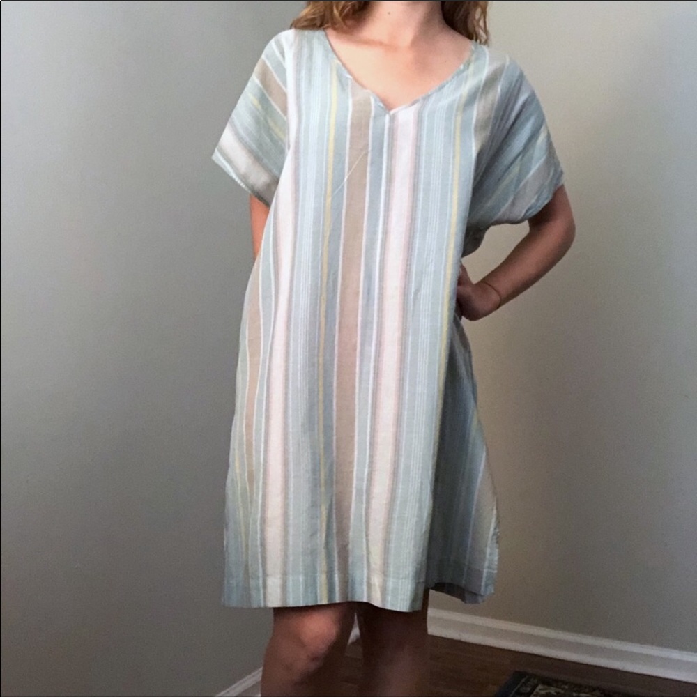Patagonia Blue Striped Swim Coverup Large NWT